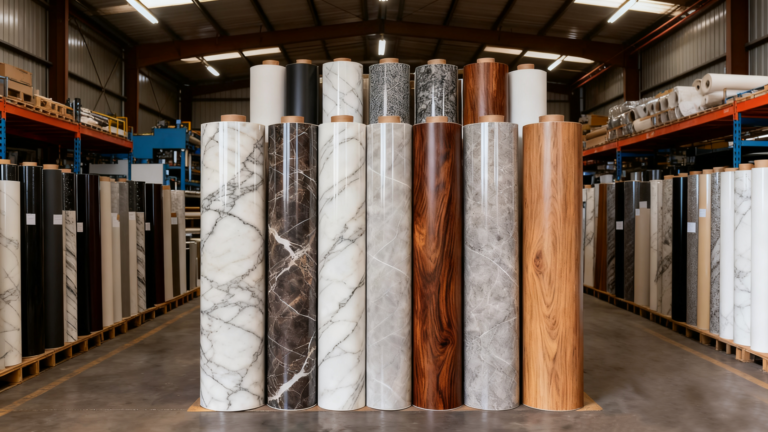 PVC decorative film Factory scaled 1
